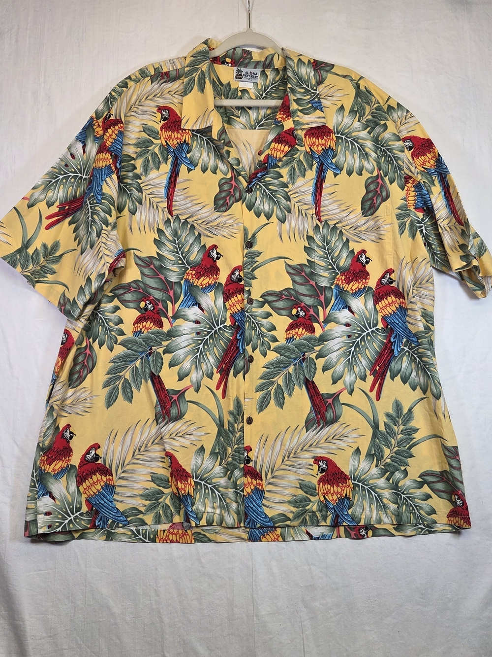 Vintage Aloha Republic Hawaiian Parrot Shirt Made in Hawaii Size 3XL. #0332